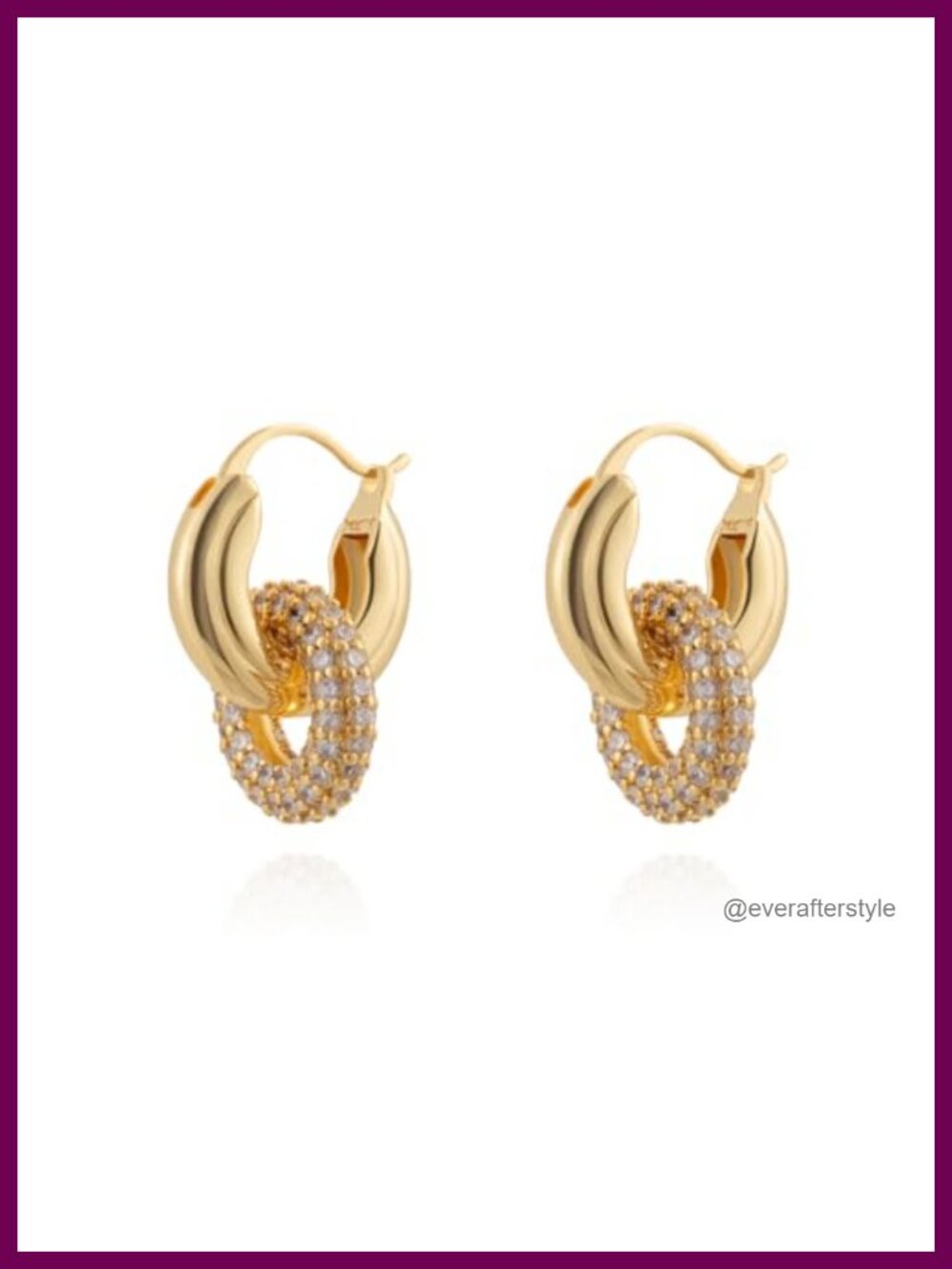 14K Gold Plated Small Huggie Dangle Earrings